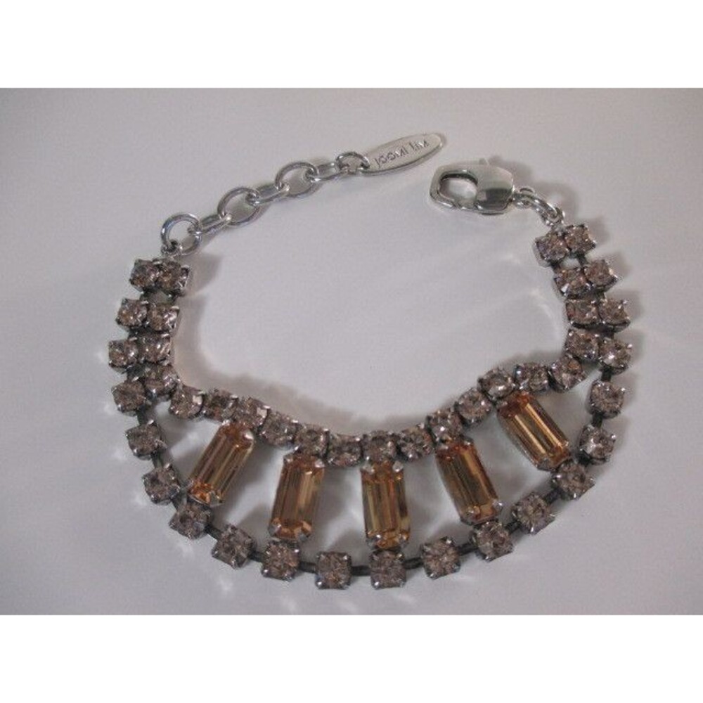 JOOMI LIM Women's Split Personality Cut Out Crystal Silver Bracelet NWOT 195 BRZ